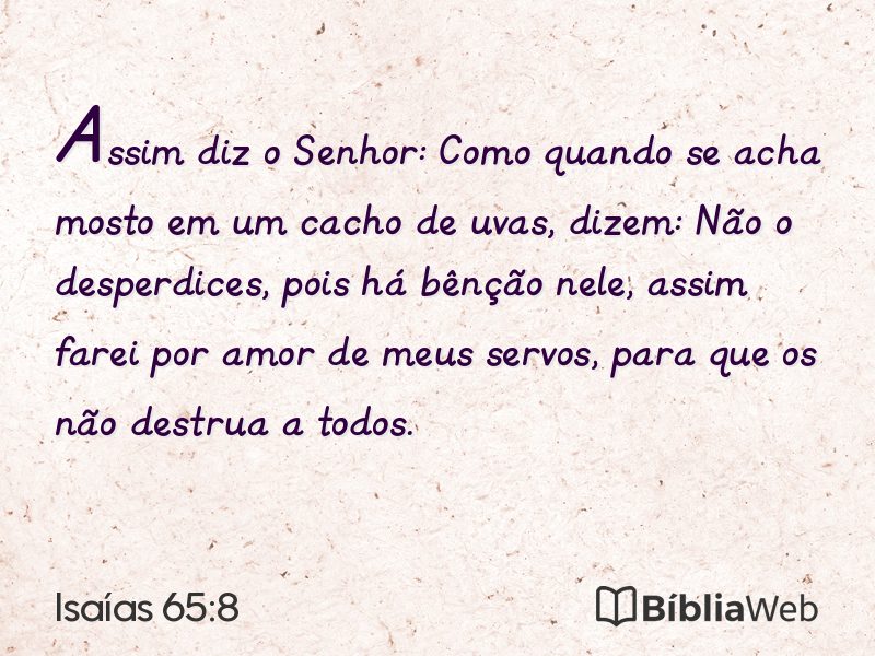 Isaías 65:8 em imagem para compartilhar