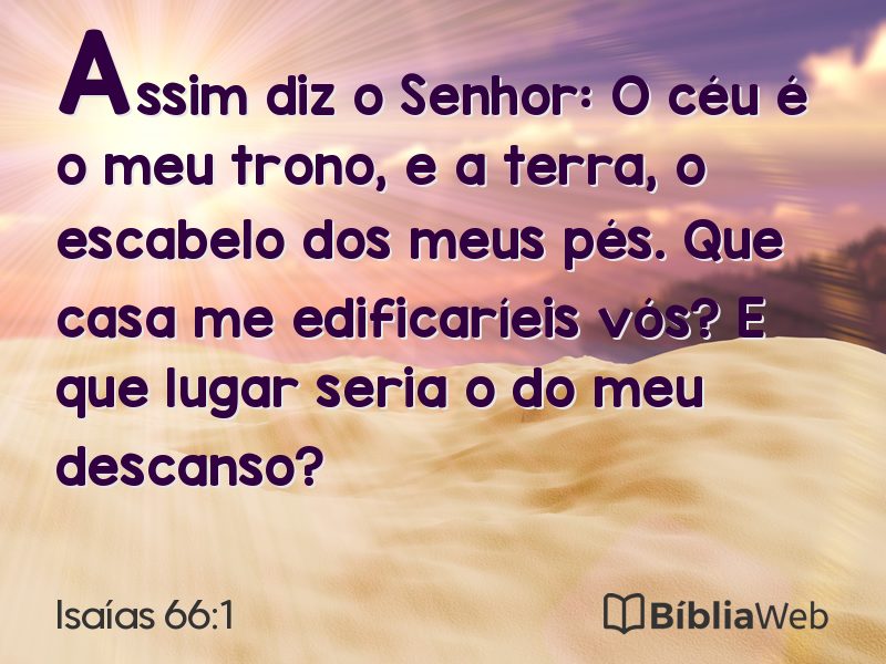 Isaías 66:1 em imagem para compartilhar