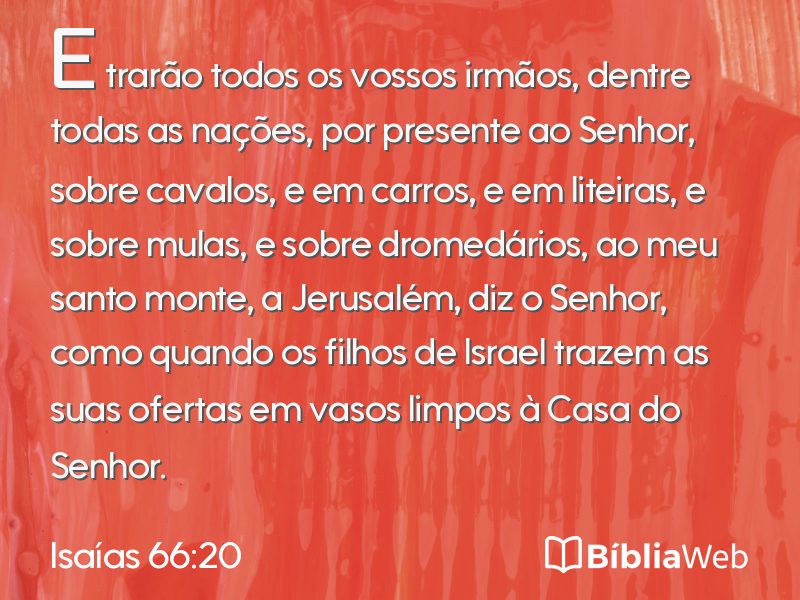 Isaías 66:20 em imagem para compartilhar