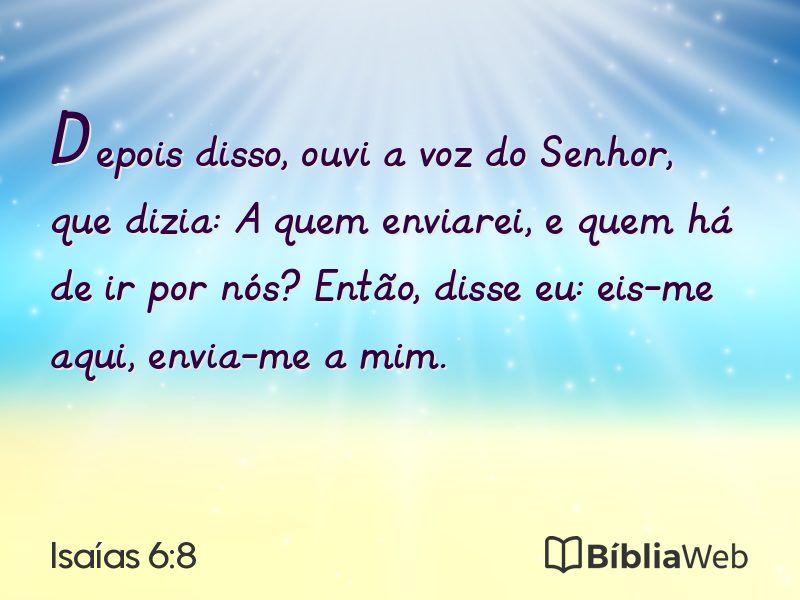 Isaías 6:8 em imagem para compartilhar