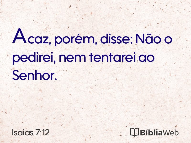 Isaías 7:12 em imagem para compartilhar