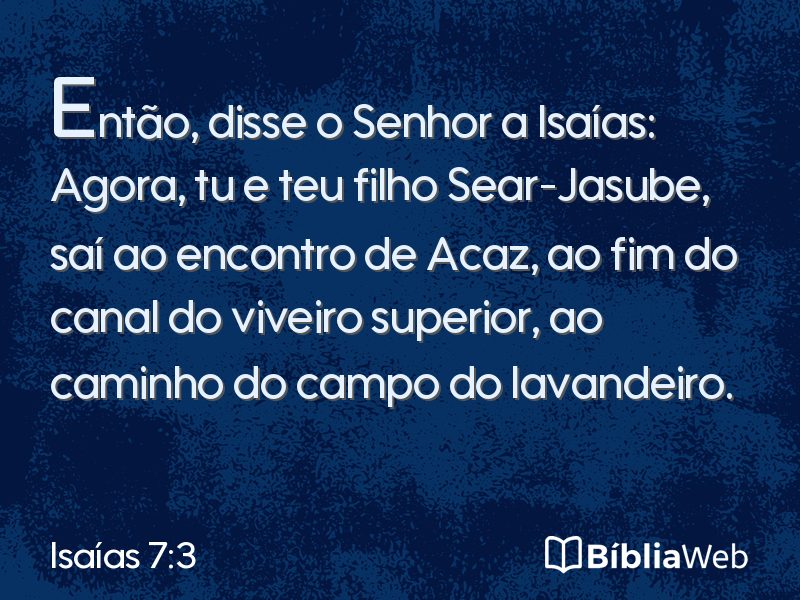 Isaías 7:3 em imagem para compartilhar