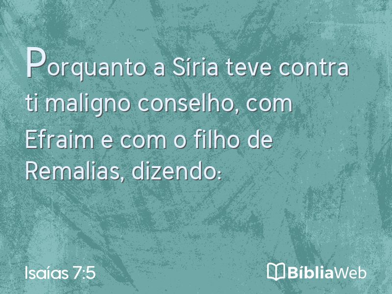 Isaías 7:5 em imagem para compartilhar