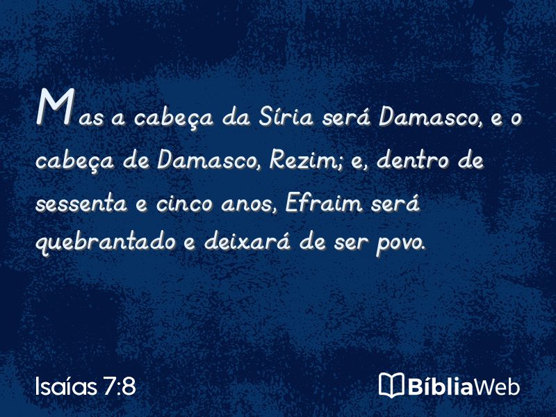 Isaías 7:8 em imagem para compartilhar