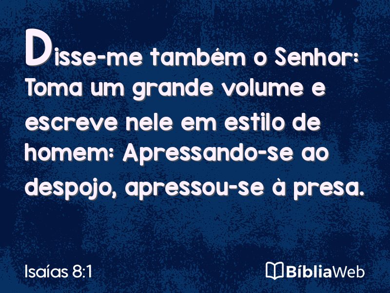 Isaías 8:1 em imagem para compartilhar