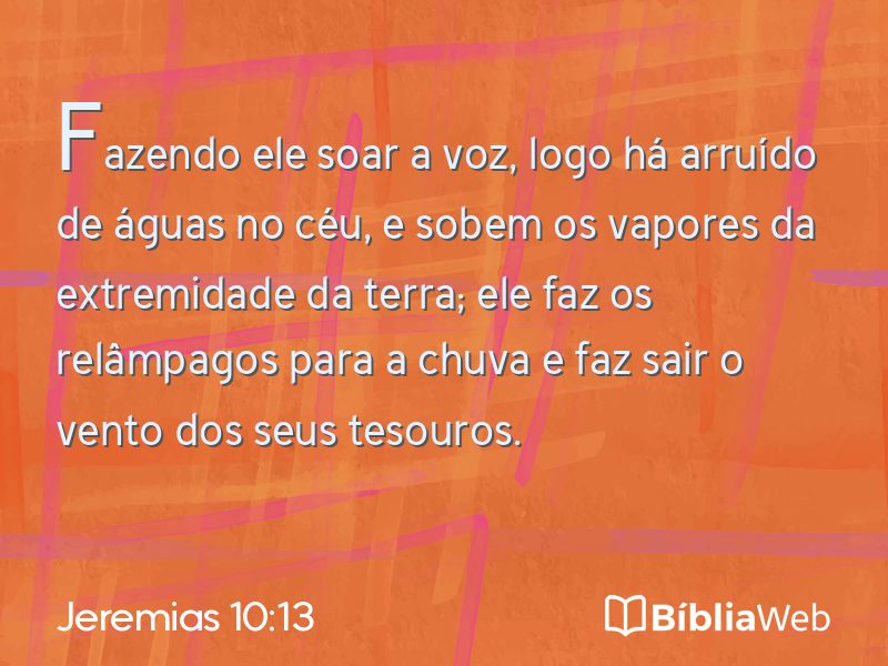 Jeremias 10:13 em imagem para compartilhar