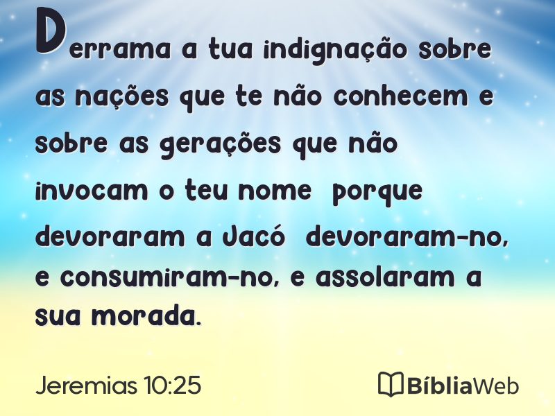 Jeremias 10:25 em imagem para compartilhar