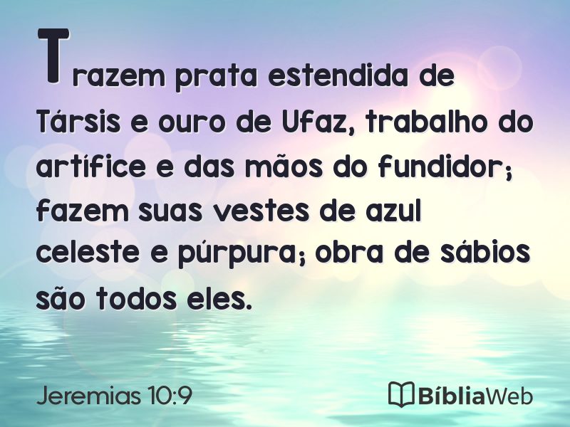 Jeremias 10:9 em imagem para compartilhar