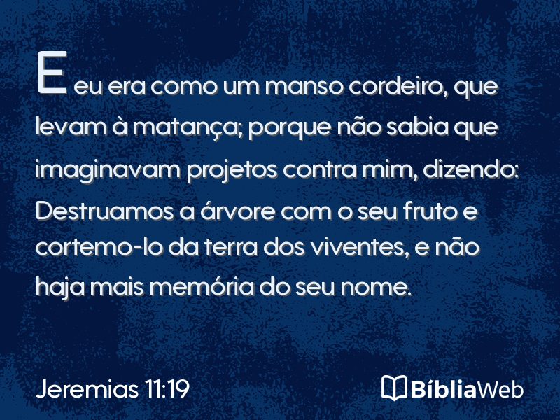 Jeremias 11:19 em imagem para compartilhar