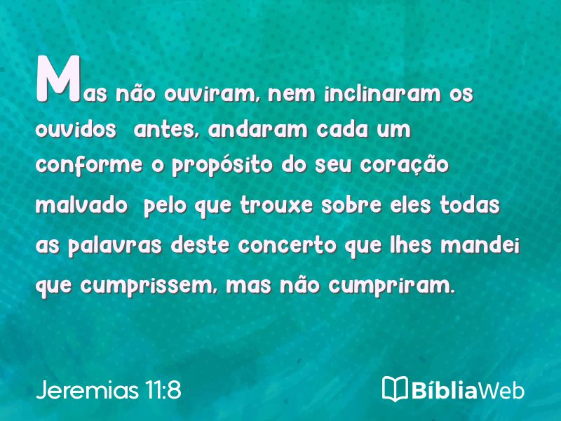 Jeremias 11:8 em imagem para compartilhar