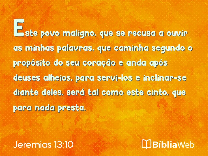 Jeremias 13:10 em imagem para compartilhar