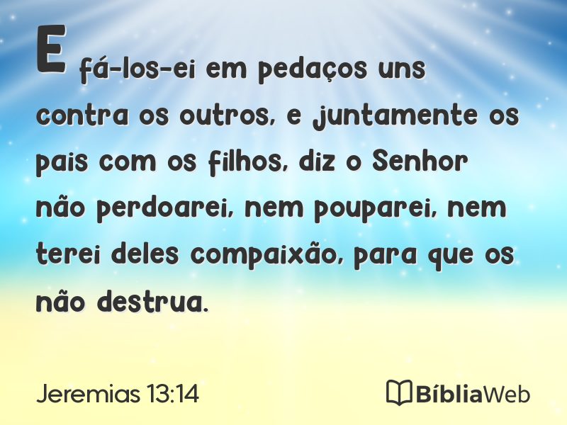 Jeremias 13:14 em imagem para compartilhar