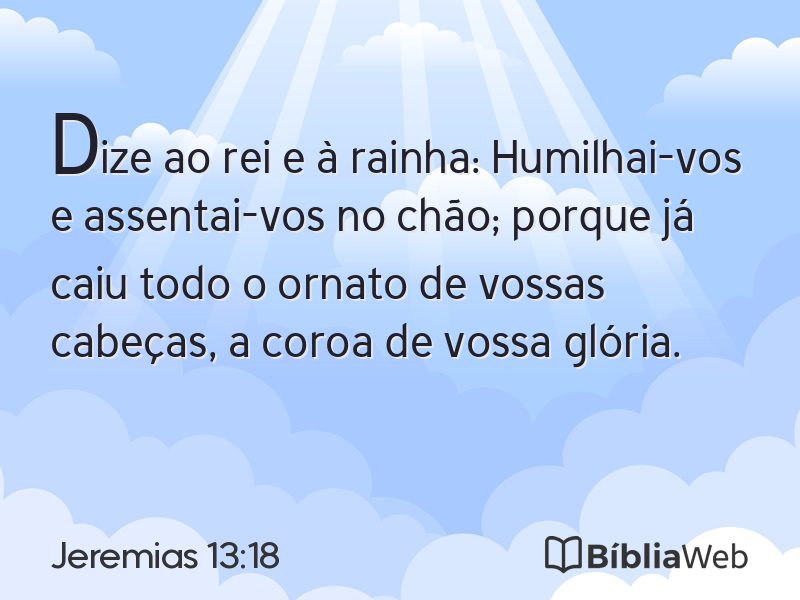 Jeremias 13:18 em imagem para compartilhar