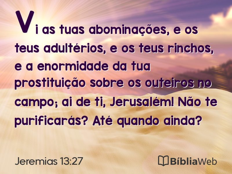 Jeremias 13:27 em imagem para compartilhar