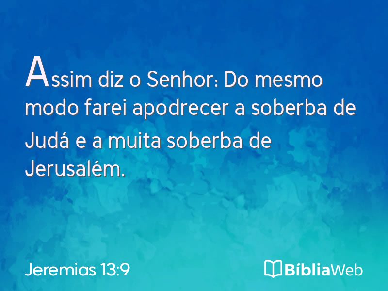 Jeremias 13:9 em imagem para compartilhar