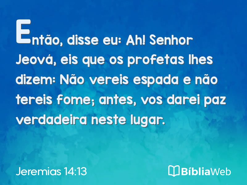 Jeremias 14:13 em imagem para compartilhar