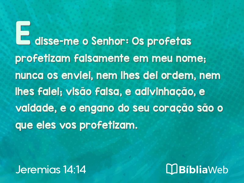Jeremias 14:14 em imagem para compartilhar