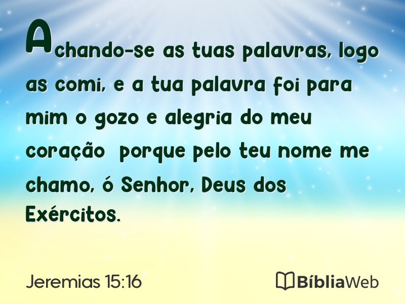 Jeremias 15:16 em imagem para compartilhar