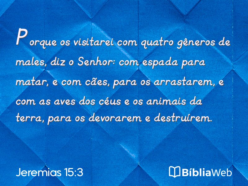 Jeremias 15:3 em imagem para compartilhar