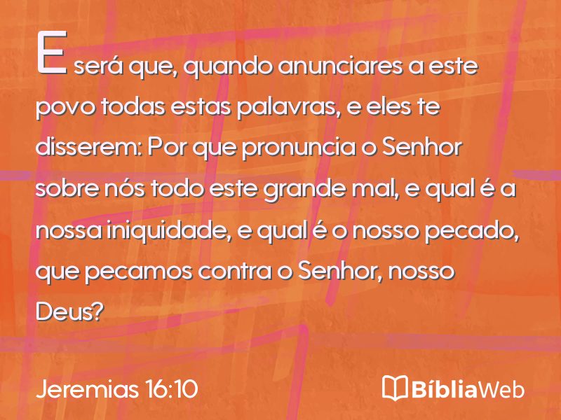 Jeremias 16:10 em imagem para compartilhar