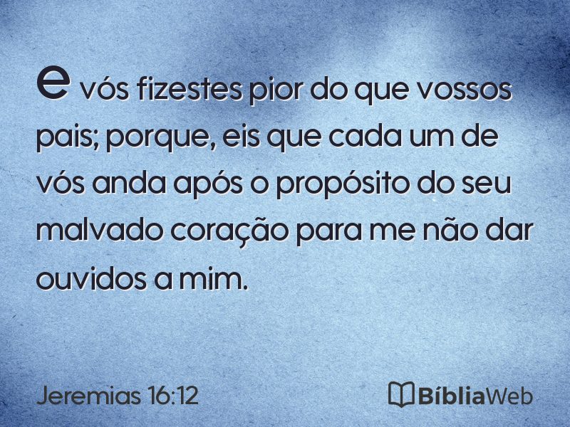 Jeremias 16:12 em imagem para compartilhar