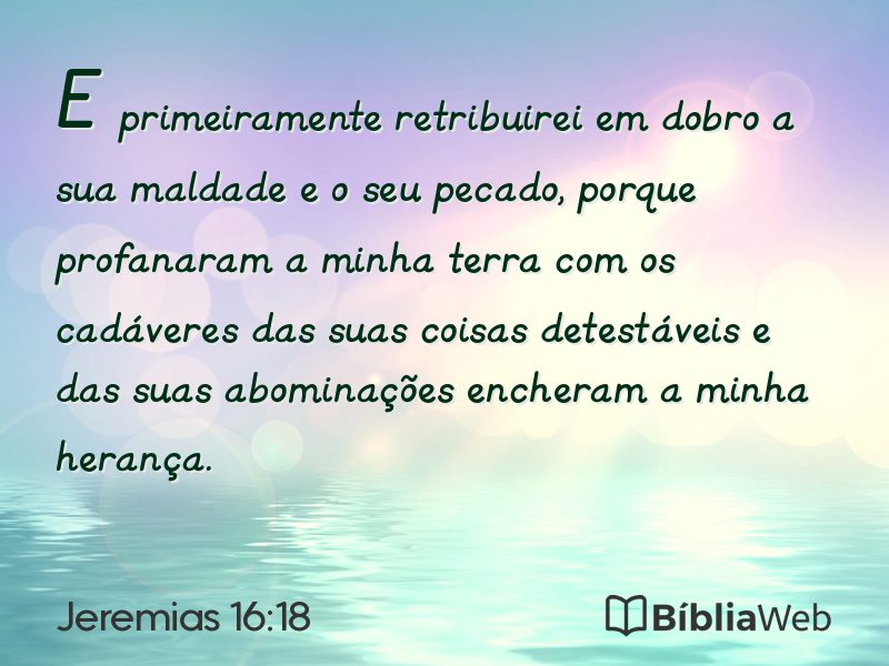 Jeremias 16:18 em imagem para compartilhar