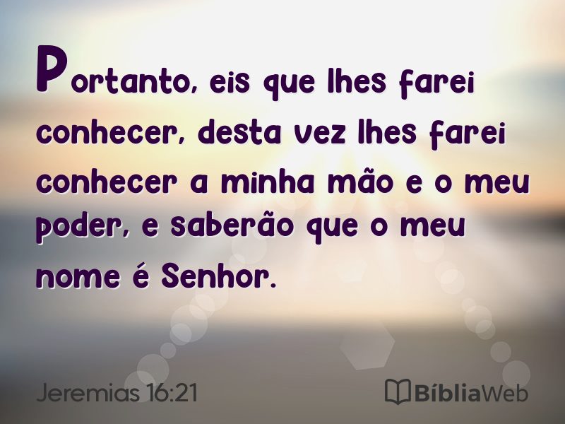 Jeremias 16:21 em imagem para compartilhar