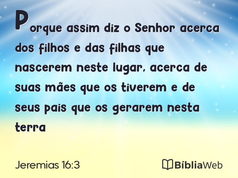 Jeremias 16:3 em imagem para compartilhar