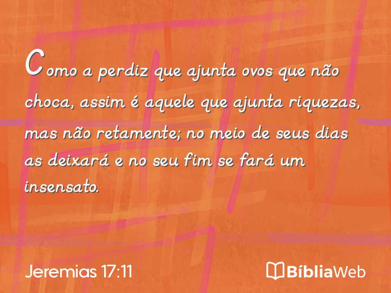 Jeremias 17:11 em imagem para compartilhar