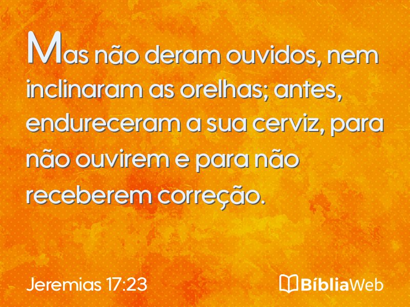 Jeremias 17:23 em imagem para compartilhar