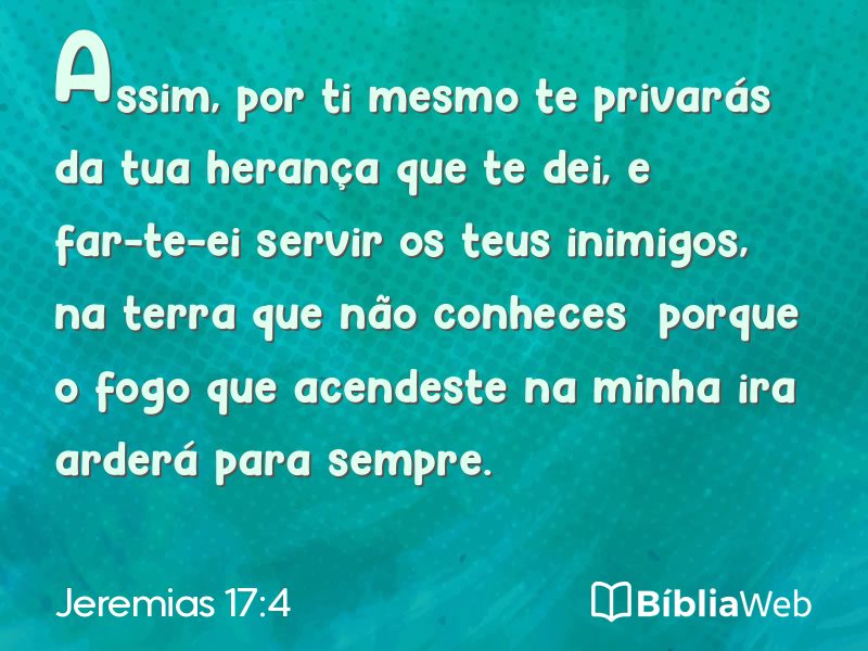 Jeremias 17:4 em imagem para compartilhar