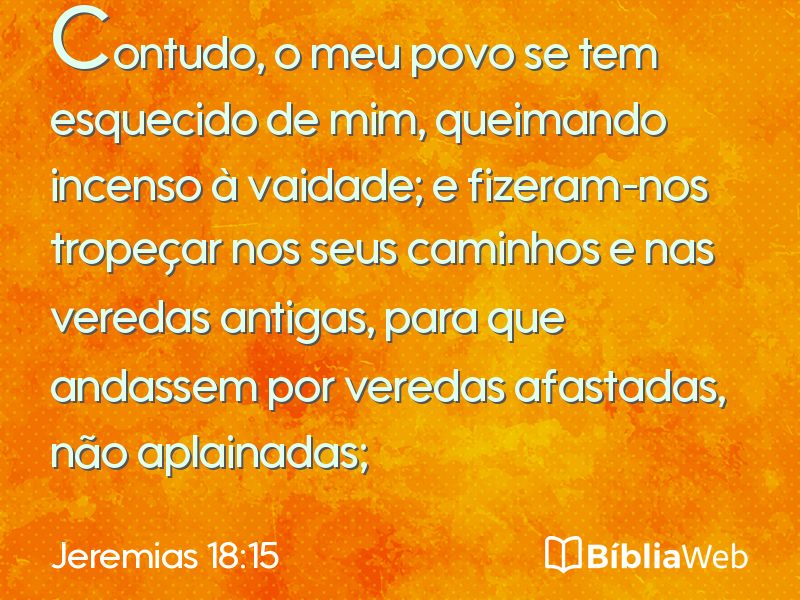Jeremias 18:15 em imagem para compartilhar