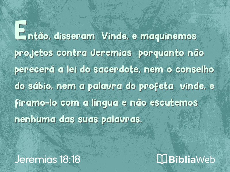 Jeremias 18:18 em imagem para compartilhar