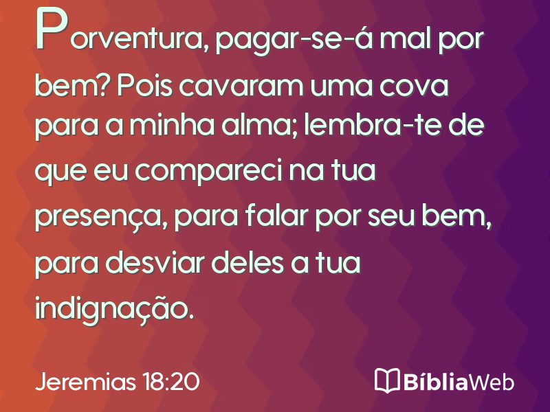 Jeremias 18:20 em imagem para compartilhar