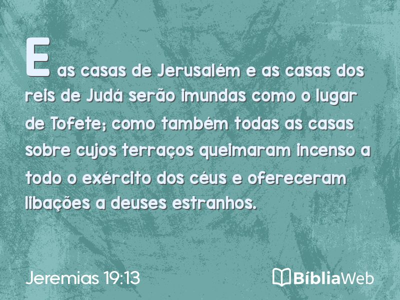 Jeremias 19:13 em imagem para compartilhar