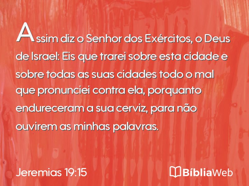 Jeremias 19:15 em imagem para compartilhar