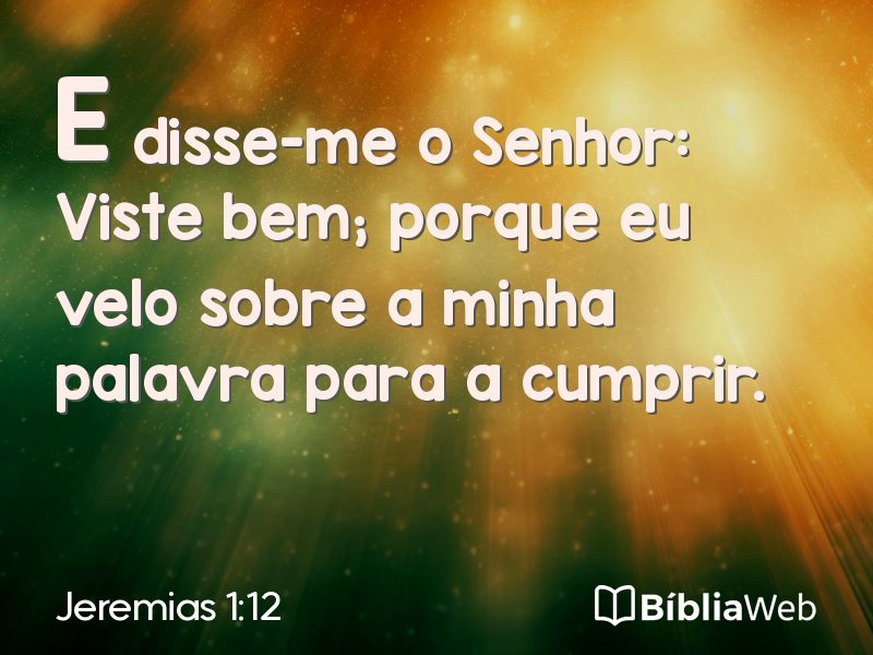 Jeremias 1:12 em imagem para compartilhar