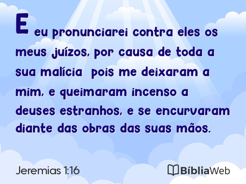 Jeremias 1:16 em imagem para compartilhar