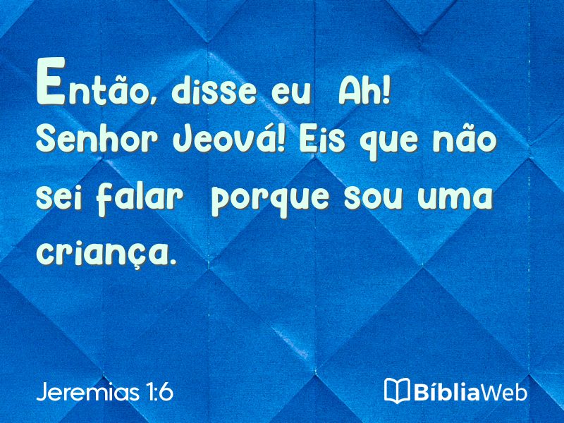 Jeremias 1:6 em imagem para compartilhar