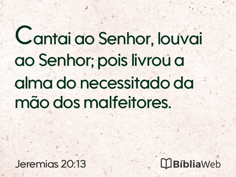 Jeremias 20:13 em imagem para compartilhar