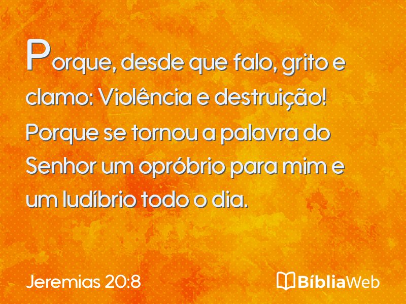 Jeremias 20:8 em imagem para compartilhar