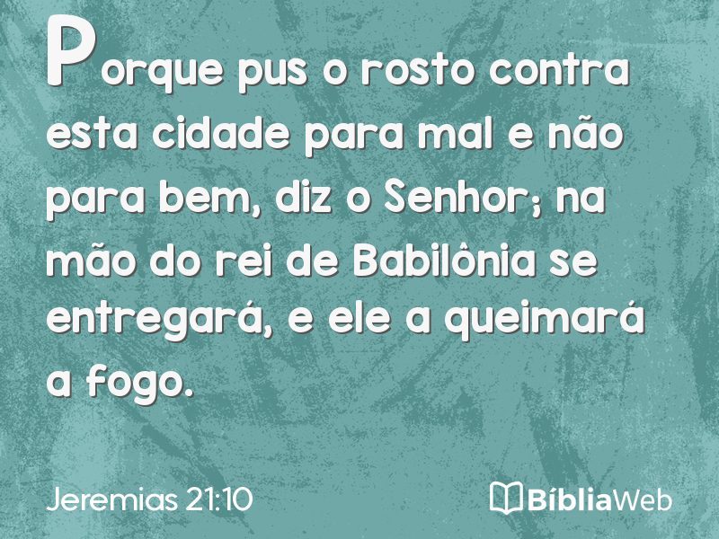 Jeremias 21:10 em imagem para compartilhar