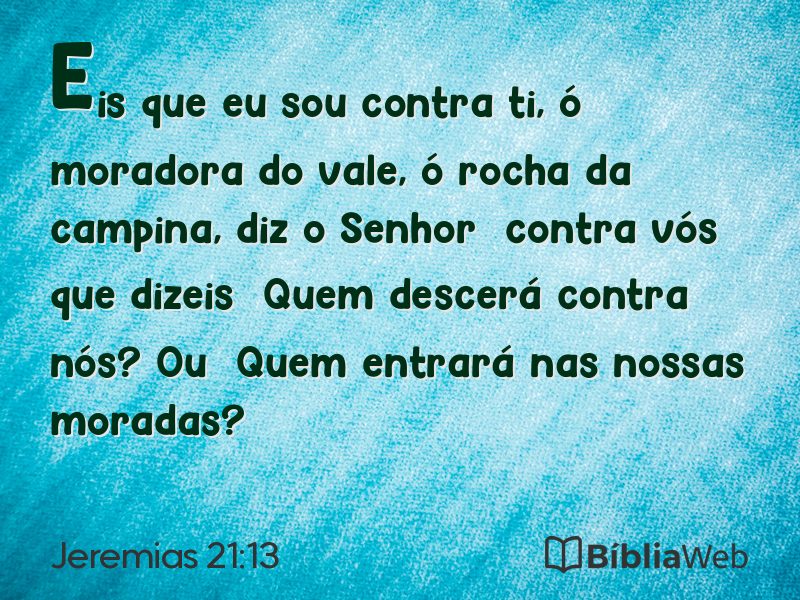 Jeremias 21:13 em imagem para compartilhar