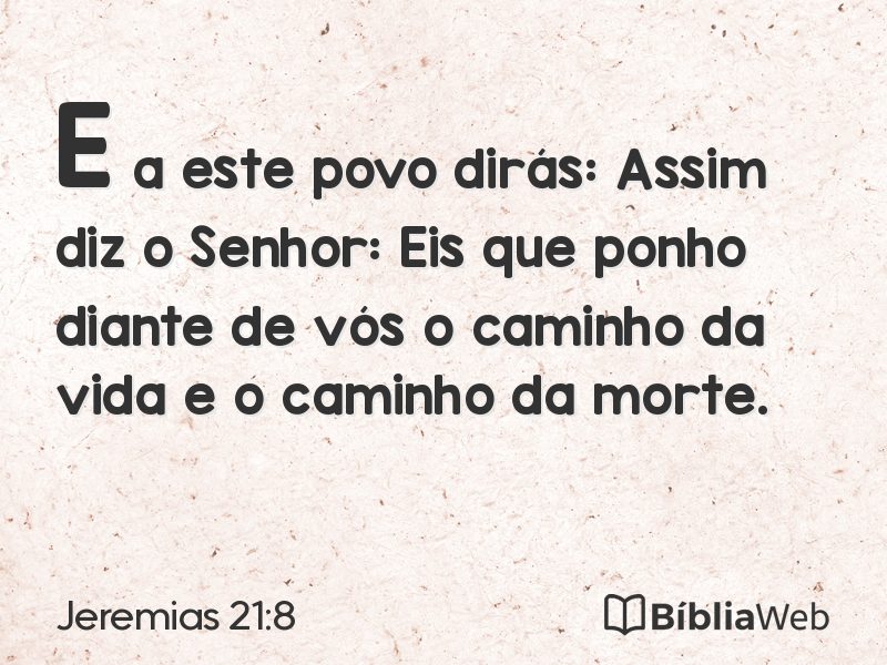 Jeremias 21:8 em imagem para compartilhar