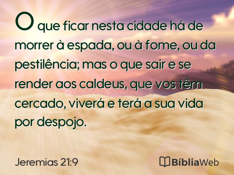 Jeremias 21:9 em imagem para compartilhar