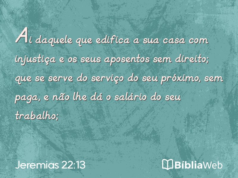 Jeremias 22:13 em imagem para compartilhar