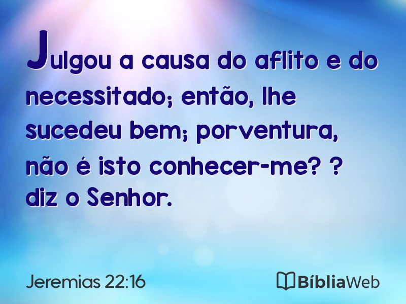 Jeremias 22:16 em imagem para compartilhar