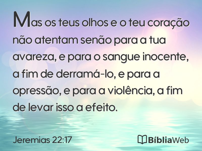 Jeremias 22:17 em imagem para compartilhar