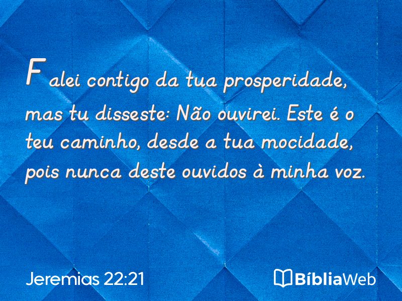 Jeremias 22:21 em imagem para compartilhar