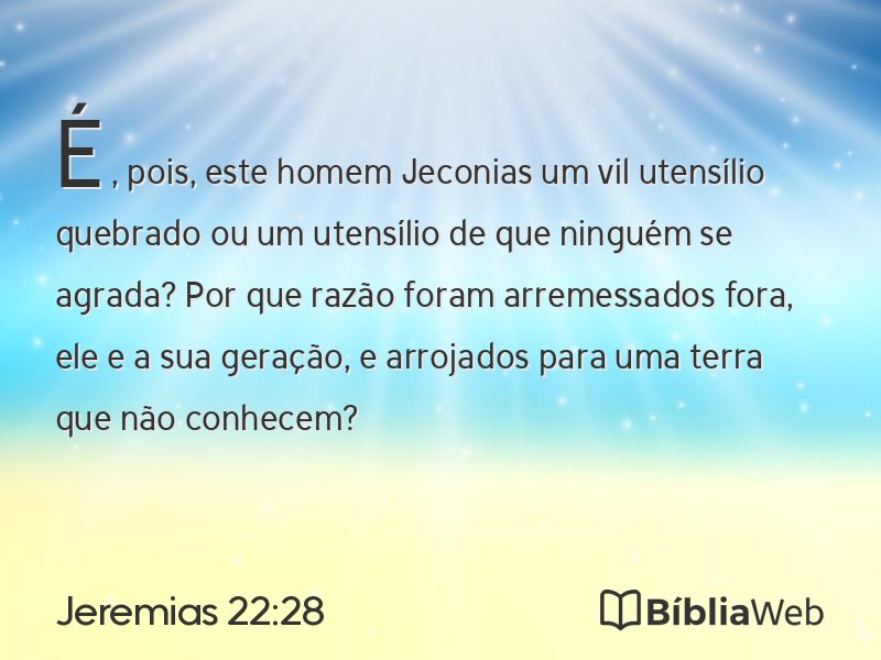 Jeremias 22:28 em imagem para compartilhar